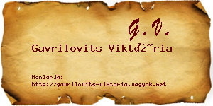 Gavrilovits Viktória névjegykártya